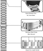 ⁦سكيدو سوار من الستانلس ستيل متوافق مع ساعة هواوي GT4 مقاس 46 ملم، سوار معصم معدني بديل لساعة جي تي 4 مقاس 22 ملم⁩ - الصورة ⁦7⁩
