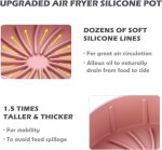 ⁦ميكنج تيك بطانات مقلاة هوائية دائرية من السيليكون، وعاء سيليكون قابل لاعادة الاستخدام، وعاء سيليكون سهل التنظيف، ملحقات فرن المقلاة الهوائية (7.5 انش، بينك)⁩ - الصورة ⁦6⁩