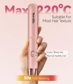 ⁦مكواة فرد شعر محمولة لاسلكية بحد اقصى 220 درجة مئوية قابلة لاعادة الشحن 2 في 1 مع زيت الارجان وبطارية 4500mAh وتسخين سريع لمدة 50 ثانية⁩ - الصورة ⁦2⁩