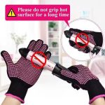 ⁦قفازات مقاومة للحرارة من جيوون، قفازات تصفيف الشعر من قطعتين، قفازات حجب الحرارة حتى 222 درجة فهرنهايت، قفازات حرارية لتصفيف الشعر، مقاومة للحرارة الاحترافية⁩ - الصورة ⁦6⁩