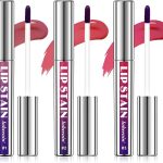 ايريناد قلم تحديد شفاه قابل للتقشير ومقاوم للماء والعرق مع ملاقط، تاتو شفاه كامل بلمسة نهائية مات تدوم طويلا للنساء، صبغة عالية، مقاوم للتلطخ من 3 قطع