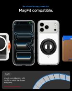 ⁦سبايجن جراب الترا هايبرد تي ماج فيت لموبايل ايفون 17 برو [زر التحكم بالكاميرا السعوية] متوافق مع ماج سيف (2025) - ابيض لامع⁩ - الصورة ⁦6⁩