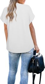 ⁦بلوزة طويلة باكمام 3/4 للنساء، بلوزة بطبقات مزدوجة، قمصان شبكية فضفاضة⁩ - الصورة ⁦3⁩