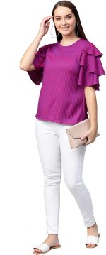 ⁦ياش غاليري بلوزة قطنية مطرزة بقصة عادية للنساء من كانثا⁩ - الصورة ⁦3⁩