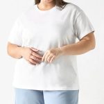 ⁦تي شيرت مودال باكمام قصيرة ومقاس كبير للنساء من اوفرز، تي شيرتات كبيرة وطويلة مع قماش ناعم وجيد التهوية، تي شيرتات بقبة دائرية للنساء (2XL-13XL)⁩ - الصورة ⁦2⁩