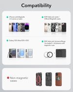 ⁦ESR حامل جوال مغناطيسي للسيارة من ماج سيف يثبت على فتحة التهوية والتابلوه لموبايل ايفون 17/16/اس 25/جوجل بيكسل 10، جميع الهواتف الذكية (تتضمن حلقتين معدنيتين)، الشحن غير مدعوم⁩ - الصورة ⁦8⁩