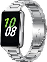 سكيدو سوار ساعة عمل من الستانلس ستيل متوافق مع ساعة سامسونج جالاكسي فيت 3، سوار معدني بديل لساعة سامسونج جالاكسي فيت 3 SM-R390 للنساء والرجال