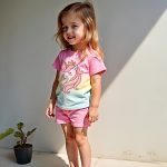 ⁦طقم تي شيرت وشورت بطبعة فراشة للبنات بعمر 4-8 سنوات من زولينوفا، ملابس اطفال بنات صيفيا، ملابس، طقم العيد للبنات⁩ - الصورة ⁦6⁩