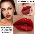 ⁦مجموعة اقلام تحديد شفاه مكونة من 12 لون من ال بويلوف، مجموعة اقلام تحديد شفاه بلمسة نهائية غير لامعة للنساء، مقاومة للماء وتدوم طويلا، قلم شفاه ناعم عالي الصبغة للمكياج اليومي (مجموعة ايه)⁩ - الصورة ⁦5⁩