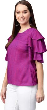 ⁦ياش غاليري بلوزة قطنية مطرزة بقصة عادية للنساء من كانثا⁩ - الصورة ⁦2⁩