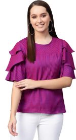 ياش غاليري بلوزة قطنية مطرزة بقصة عادية للنساء من كانثا