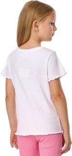 ⁦ار اند بي تيشرت مطرز بخياطة ورقبة دائرية ضيقة واكمام قصيرة للبنات، موديل 325-0740CKG04-1⁩ - الصورة ⁦3⁩