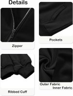 ⁦سويت شيرت بغطاء للرأس وسوستة للبنات بتصميم عصري كبير الحجم واكمام طويلة وجيوب لعمر 7-14 سنة⁩ - الصورة ⁦6⁩