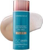 واقي شمس ملون معدني مرطب من صن فورجيتابل فليكس بعامل وقاية من الشمس بدرجة 50، يمنح لون البشرة على الفور لمظهر خالٍ من العيوب، حماية كاملة من الشمس، حماية كاملة من الشمس، 1.8 اونصة سائلة