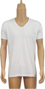 ⁦تيشرت داخلي برقبة دائرية ورقبة شكل V للرجال من ريان، لون ابيض، 3 قطع⁩ - الصورة ⁦3⁩