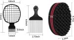 ⁦ليلي مجموعة مشط شعر معدني بتصميم افريقي مع اسفنجة لف لتمويج الشعر وفرشاة تمويج الشعر واسفنجة ملتوية وفرشاة تمويج الشعر⁩ - الصورة ⁦2⁩