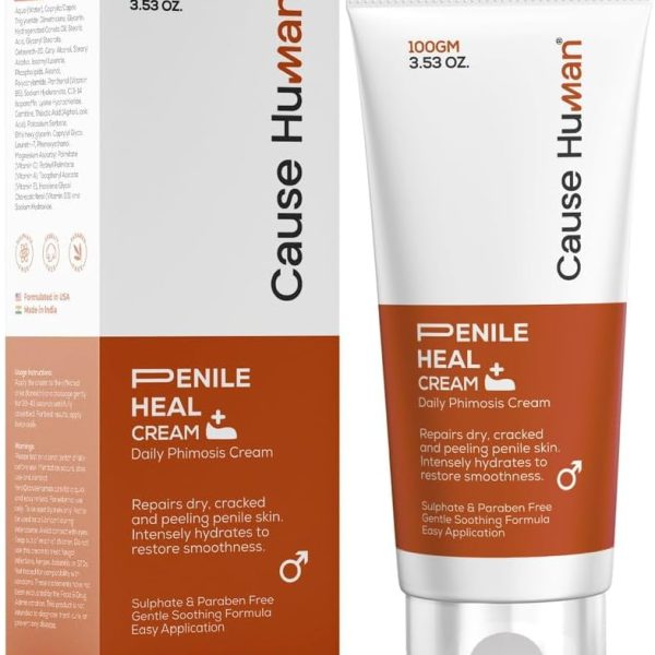 كريم شفاء القضيب من كوز هيومان لعلاج التشنج والاحمرار والجفاف وتندب البشرة | يمنع التهيج | كريم التشنج | يعيد ويرطب البشرة | 100 مل (3.44 اونصة سائلة) | تكفي لمدة 60 يومًا
