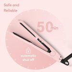 ⁦مكواة فرد الشعر المسطحة الصغيرة من تيرفيكس، درجة حرارة قابلة للتعديل، حجم السفر، الواح سيراميك 1/2 انش، جهد مزدوج، ايقاف تلقائي، زهري⁩ - الصورة ⁦6⁩