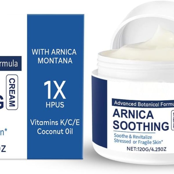 كريم كدمات الارنيكا من نجيب، قوة اضافية: تركيبة نباتية متطورة مع زهرة العطاس مونتانا - مرطب عالي القوة مع فيتامينات K وC وE - مرطب للوجه والجسم 4 اونصة
