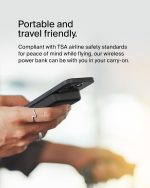 ⁦بلكن باور بانك لاسلكي بوست تشارج برو 8000 مللي امبير في الساعة مع كيو اي 2، شاحن محمول متوافق مع ماج سيف + مسند مدمج منبثق لموبايل ايفون 17 وايفون اير وايفون 16 و15 و14 وبيكسل سناب والمزيد - اسود⁩ - الصورة ⁦4⁩