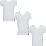 تيشرت داخلي برقبة دائرية ورقبة شكل V للرجال من ريان، لون ابيض، 3 قطع