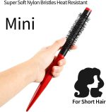 ⁦فرشاة شعر دائرية صغيرة من تيريفي، 4 قطع بمقبض مخروطي من الالومنيوم والنايلون مع دبابيس من النايلون، افضل فرشاة شعر دوارة لتجفيف الشعر وتجعيد الشعر وفرده⁩ - الصورة ⁦3⁩