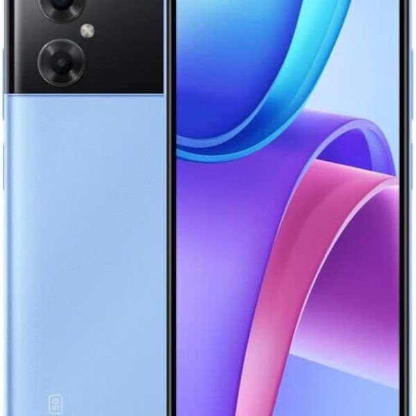 شاومي جوال ريدمي نوت 11R 5G الذكي MIUI 13 ميديا تيك ديمنستي 700 ثنائي شرائح الاتصال سي ان فير جلوبال رام (ازرق، 4GB RAM + 128GB ROM)