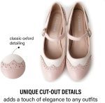 ⁦حذاء J. Adams Mary Jane Oxford Pumps - كعب منخفض لطيف - حذاء كلاسيكي مستدير عند الأصابع مع حزام للكاحل - Kym, 0⁩ - الصورة ⁦3⁩