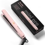 مكواة فرد الشعر المسطحة الصغيرة من تيرفيكس، درجة حرارة قابلة للتعديل، حجم السفر، الواح سيراميك 1/2 انش، جهد مزدوج، ايقاف تلقائي، زهري