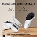 ⁦كاستويف قاعدة شحن لميتا كويست 3/3S، محطة شحن الواقع الافتراضي مع مؤشر LED، قاعدة شحن مزدوجة لوحدات التحكم وسماعات الرأس، حامل شاحن سريع لـ 3 وحدات تحكم⁩ - الصورة ⁦7⁩