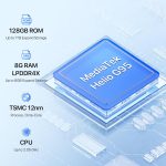 ⁦يوميدجي جوال اندرويد غير مقفل A15T، 5000mAh (8+8)+128GB/TF توسيع 1TB، جوال رفيع للغاية 6.7 انش، اندرويد 13 NFC GPS، كاميرا ذكاء اصطناعي 64MP 4G ثنائي شرائح الاتصال، اسود⁩ - الصورة ⁦2⁩