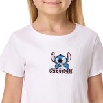 ⁦ار اند بي تيشرت مطرز بخياطة ورقبة دائرية ضيقة واكمام قصيرة للبنات، موديل 325-0740CKG04-1⁩ - الصورة ⁦5⁩