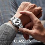 ⁦سكيدو سوار من الستانلس ستيل متوافق مع ساعة هواوي GT4 مقاس 46 ملم، سوار معصم معدني بديل لساعة جي تي 4 مقاس 22 ملم⁩ - الصورة ⁦4⁩