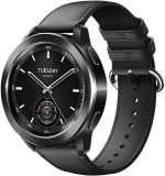 جيوبوي سوار ساعة من الجلد الطبيعي متوافق مع ساعة شاومي S3/S4، سوار بديل [مقاوم للاهتراء] [جيد التهوية] - اسود