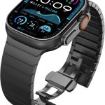 وينجلي سوار ساعة ابل الترا 3/2/1 الترا 49 ملم سلسلة 11 10 46 ملم 45 ملم 44 ملم 42 ملم اس اي 3/2/1 سلسلة 9 8 7 6 5 4 للرجال، سوار معدني بعرض 24 ملم من الستانلس ستيل لساعة ابل اي ووتش لينك، اسود