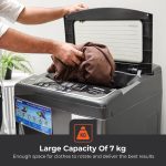 ⁦جيباس غسالة اوتوماتيك بالكامل تحميل علوي 7 كجم - سلة داخلية من الستانلس ستيل - تحكم اي ام دي | طاقة ذاكرة ايقاف تلقائي مع موازنة تلقائية 0 وات GFWM7800LCQ فضي⁩ - الصورة ⁦4⁩