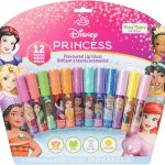 تونيلي غيرل ملمع شفاه من ديزني برينسيس 12 قطعة، هدايا حفلات الفتيات، مجموعة المكياج الاولى للبنات، مثالي للحفلات وحفلات النوم وهدايا اعياد الميلاد، للاعمار 3 سنوات