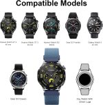 ⁦سوار حلقي نايلون لساعة هواوي GT 4/3/2/2 برو 46 ملم، سامسونج جالاكسي ووتش 3 45 ملم - 22 ملم سوار سريع الفك للرجال والنساء⁩ - الصورة ⁦7⁩