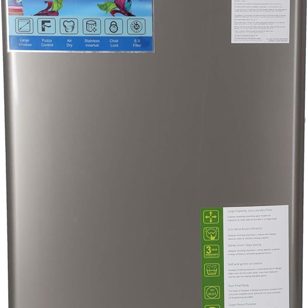 جيباس غسالة اوتوماتيك بالكامل تحميل علوي 7 كجم - سلة داخلية من الستانلس ستيل - تحكم اي ام دي | طاقة ذاكرة ايقاف تلقائي مع موازنة تلقائية 0 وات GFWM7800LCQ فضي