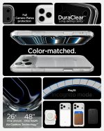 ⁦سبايجن جراب الترا هايبرد تي ماج فيت لموبايل ايفون 17 برو [زر التحكم بالكاميرا السعوية] متوافق مع ماج سيف (2025) - ابيض لامع⁩ - الصورة ⁦3⁩