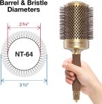 ⁦اوليفيا جاردين فرشاة شعر حرارية دائرية سيراميك + ايون NT-64 من نانو ثيرميك (2 3/4 انش) ذهبي وبني فاتح⁩ - الصورة ⁦2⁩