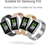 ⁦سكيدو سوار ساعة عمل من الستانلس ستيل متوافق مع ساعة سامسونج جالاكسي فيت 3، سوار معدني بديل لساعة سامسونج جالاكسي فيت 3 SM-R390 للنساء والرجال⁩ - الصورة ⁦3⁩