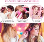 ⁦مجموعة بكرات الشعر من ستايونج - 18 قطعة، 3 احجام، 10 مشابك، لتجعيد الشعر الطويل والقصير، للحلاقين وتصفيف الشعر (بينك)⁩ - الصورة ⁦6⁩