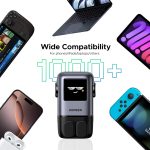 ⁦شاحن يوجرين أونو 100W من النوع سي، 4 منافذ، قابس شحن سريع من، شاشة مضحكة، محول شحن محمول صغير الحجم لأجهزة ماك بوك/إتش بي/ديل/لينوفو، آيفون 17 برو ماكس، جالاكسي إس 25 ألترا - أسود⁩ - الصورة ⁦6⁩