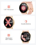 ⁦ساعة ذكية للنساء من بارسونفر (استقبال/الاتصال)، ساعة ذكية 1.4 انش لجوالات اندرويد وايفون لتتبع اللياقة البدنية مع مراقب النوم والصحة وتتبع الخطوات والسعرات الحرارية واكثر من 100 وضع رياضي، مقاومة⁩ - الصورة ⁦7⁩