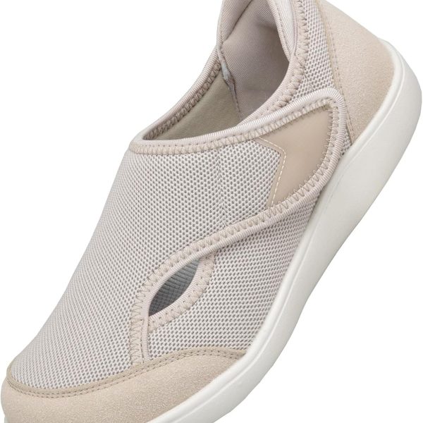 حذاء مشي عريض للنساء لمرضى السكري قابل للتعديل بعرض عريض لعلاج التهاب المفاصل والوذمة والقدم المتورمة في الاماكن المغلقة والمفتوحة