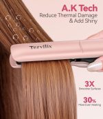 ⁦مكواة فرد شعر محمولة لاسلكية بحد اقصى 220 درجة مئوية قابلة لاعادة الشحن 2 في 1 مع زيت الارجان وبطارية 4500mAh وتسخين سريع لمدة 50 ثانية⁩ - الصورة ⁦6⁩