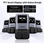 ⁦شاحن يوجرين أونو 100W من النوع سي، 4 منافذ، قابس شحن سريع من، شاشة مضحكة، محول شحن محمول صغير الحجم لأجهزة ماك بوك/إتش بي/ديل/لينوفو، آيفون 17 برو ماكس، جالاكسي إس 25 ألترا - أسود⁩ - الصورة ⁦3⁩