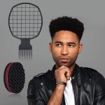 ⁦ليلي مجموعة مشط شعر معدني بتصميم افريقي مع اسفنجة لف لتمويج الشعر وفرشاة تمويج الشعر واسفنجة ملتوية وفرشاة تمويج الشعر⁩ - الصورة ⁦6⁩