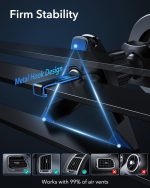 ⁦ESR حامل جوال مغناطيسي للسيارة من ماج سيف يثبت على فتحة التهوية والتابلوه لموبايل ايفون 17/16/اس 25/جوجل بيكسل 10، جميع الهواتف الذكية (تتضمن حلقتين معدنيتين)، الشحن غير مدعوم⁩ - الصورة ⁦5⁩